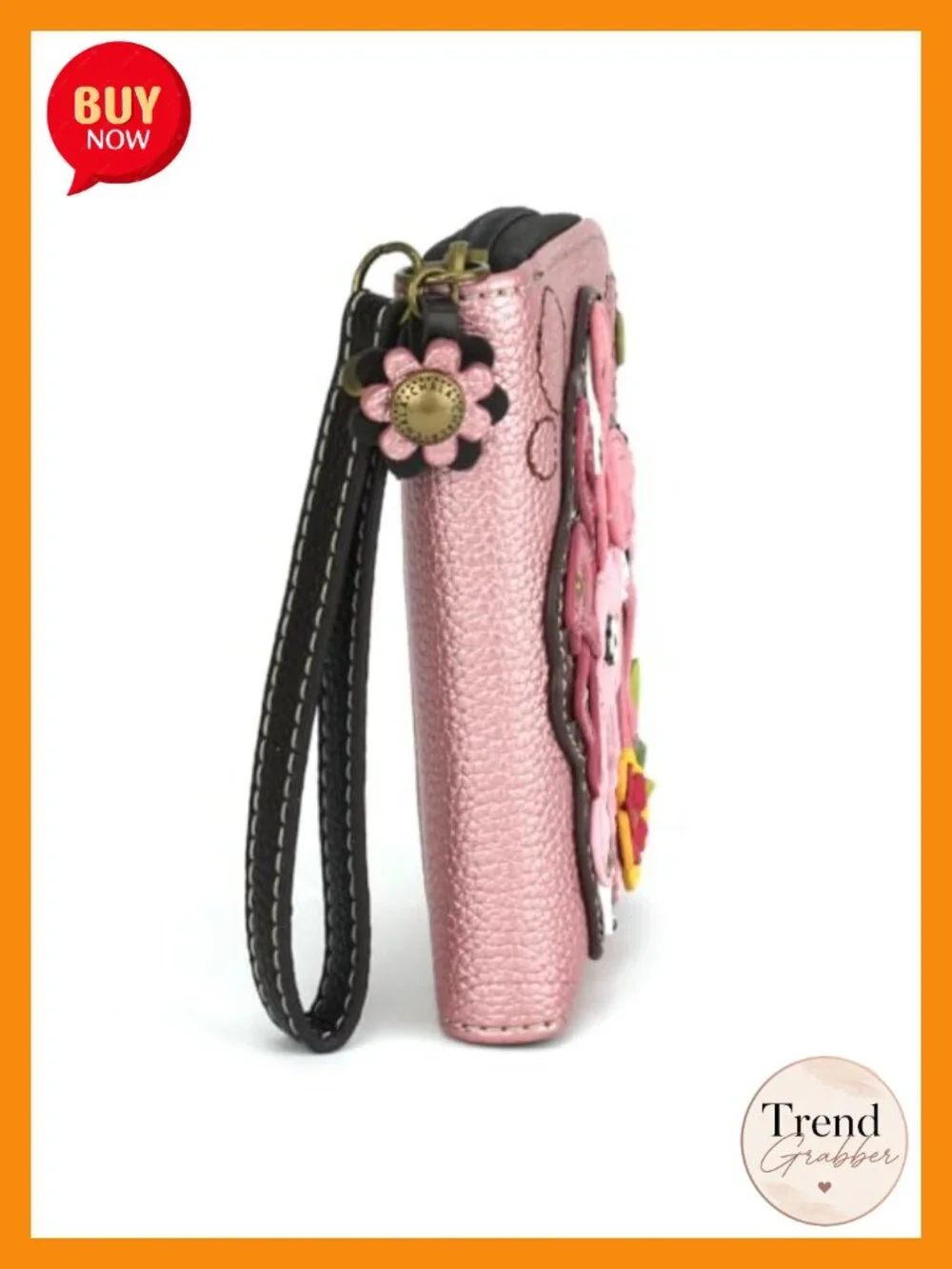 Zip Around Wallet Wristlet with 8 Credit Card Slots, Sturdy PU Leather